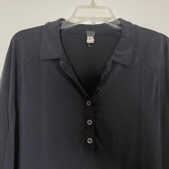 Free People We the Free high low Henley top navy black XS - Picture 3 of 6